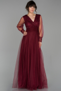 Длинное Вечернее Платье Бордовый ABU1549