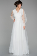 Длинное Вечернее Платье Белый ABU1549