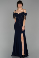 Длинное Вечернее Платье Русалка Темно-синий ABU1552