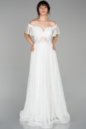 Длинное Вечернее Платье Белый ABU1553