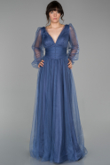Длинное Вечернее Платье Индиго ABU1556