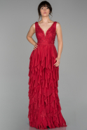 Длинное Помолвочное Платье красный ABU1451