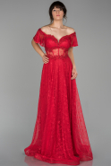 Длинное Вечернее Платье красный ABU1553