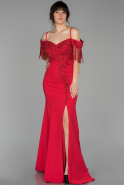 Длинное Вечернее Платье Русалка красный ABU1552