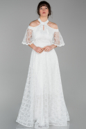 Длинное Вечернее Платье Белый ABU1555