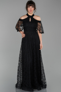 Длинное Вечернее Платье Черный ABU1555