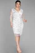 Короткое Свободное Вечернее Платье Белый ABK833