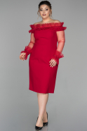 Короткое Свободное Вечернее Платье красный ABK925