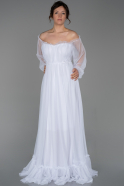 Длинное Вечернее Платье Белый ABU1569