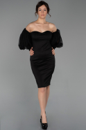 Короткое Свободное Вечернее Платье Черный ABK932