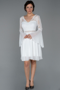 Короткое Вечернее Платье Белый ABK942