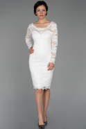 Короткое Ночное Платье С Кружевами Белый ABK933