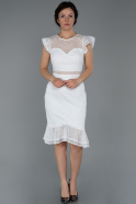 Короткое Платье На Приглашение Белый ABK939