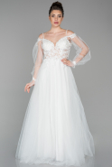 Длинное Вечернее Платье Белый ABU1579