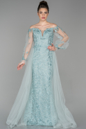Длинное Помолвочное Платье С Кружевами Мятный ABU1195