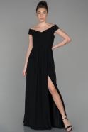 Длинное Вечернее Платье Черный ABU1547