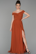 Длинное Вечернее Платье Цвет корицы ABU1547