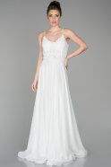 Длинное Помолвочное Платье Белый ABU1341