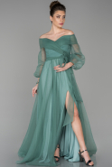 Длинное Помолвочное Платье Бирюзовый ABU1468