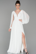 Длинное Вечернее Платье Белый ABU1554