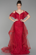 Длинное Вечернее Платье красный ABU1558
