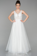 Длинное Вечернее Платье Белый ABU1584