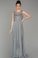 Длинное Вечернее Платье Серый ABU1589
