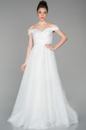 Длинное Вечернее Платье Белый ABU1585
