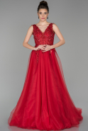 Длинное Платье Высокой Моды красный ABU1582
