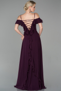 Длинное Вечернее Платье Тёмно-пурпурный ABU1600