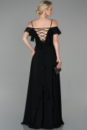 Длинное Вечернее Платье Черный ABU1600