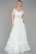 Длинное Помолвочное Платье Белый ABU1514