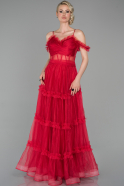 Длинное Помолвочное Платье красный ABU1514