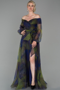 Длинное Вечернее Платье Пурпурный ABU1603