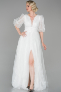 Длинное Вечернее Платье Белый ABU1604