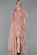 Длинное Вечернее Платье Пудровый ABU1604