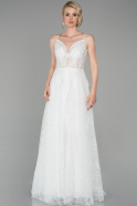 Длинное Вечернее Платье Белый ABU1610