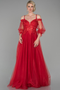 Длинное Вечернее Платье красный ABU1579