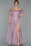 Длинное Свободное Вечернее Платье Лавандовый ABU1620