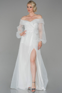 Длинное Вечернее Платье Белый ABU1616