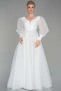 Длинное Вечернее Платье Белый ABU1627