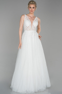 Длинное Вечернее Платье Белый ABU1630