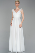 Длинное Вечернее Платье Белый ABU1639