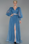 Длинное Помолвочное Платье Индиго ABU1633