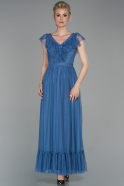Длинное Вечернее Платье Индиго ABU1389