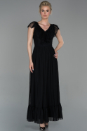 Длинное Вечернее Платье Черный ABU1389