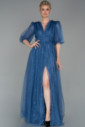 Длинное Вечернее Платье Индиго ABU1604
