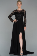 Длинное Помолвочное Платье Черный ABU1020