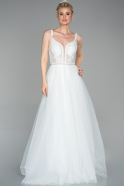Длинное Вечернее Платье Белый ABU1636