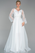 Длинное Помолвочное Платье Белый ABU1524